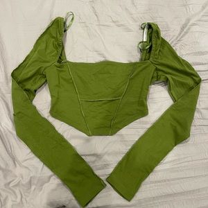 (MUST SELL BY 5/10!) Trendy Green Long Sleeve Crop